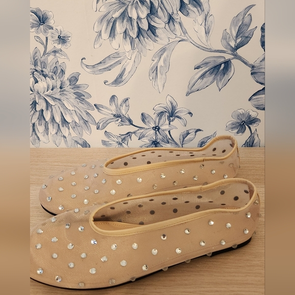 Mesh Crystal Rhinestone Ballet Flats, size 9 - Picture 5 of 8